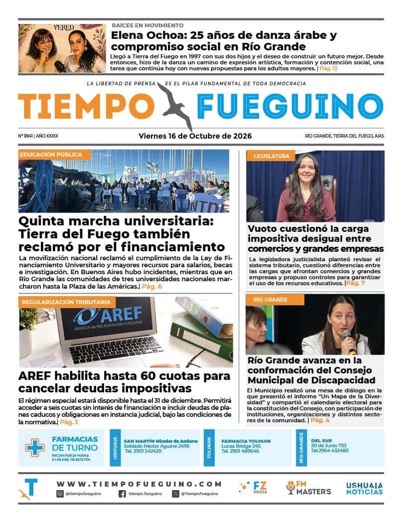 Portada del viernes 16 de octubre