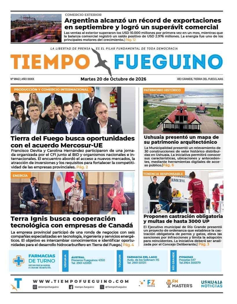 Portada del martes 20 de octubre