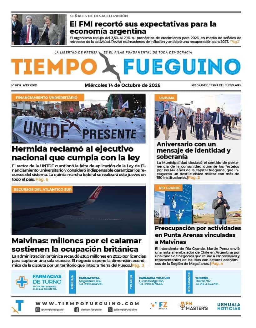 Portada del miércoles 14 de octubre