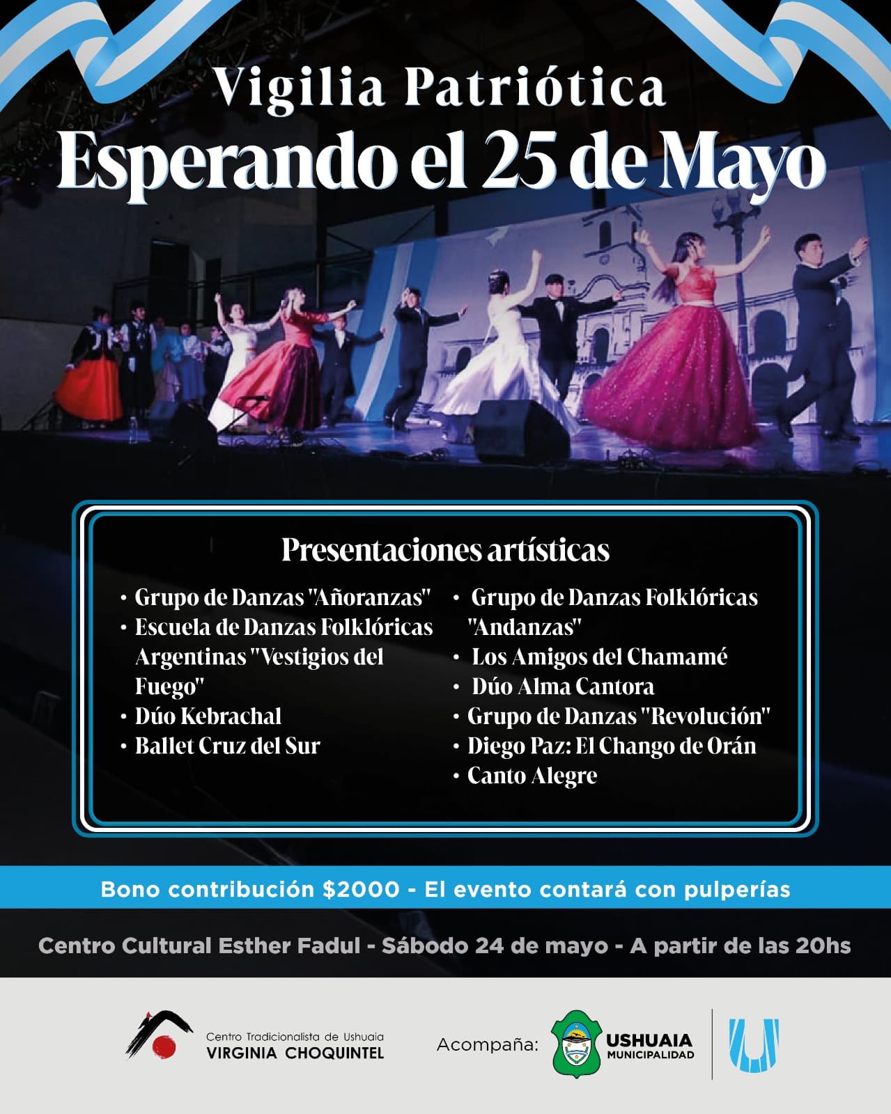 “25 de Mayo”: La Vigilia Patriótica será este sábado