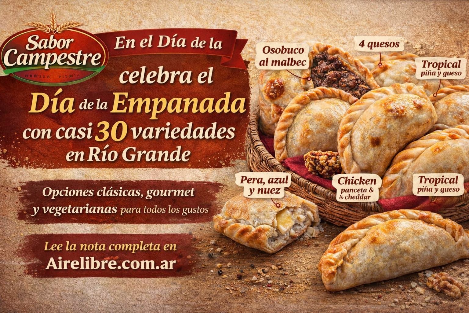 Sabor Campestre celebra el Día de la Empanada con casi 30 variedades en Río Grande
