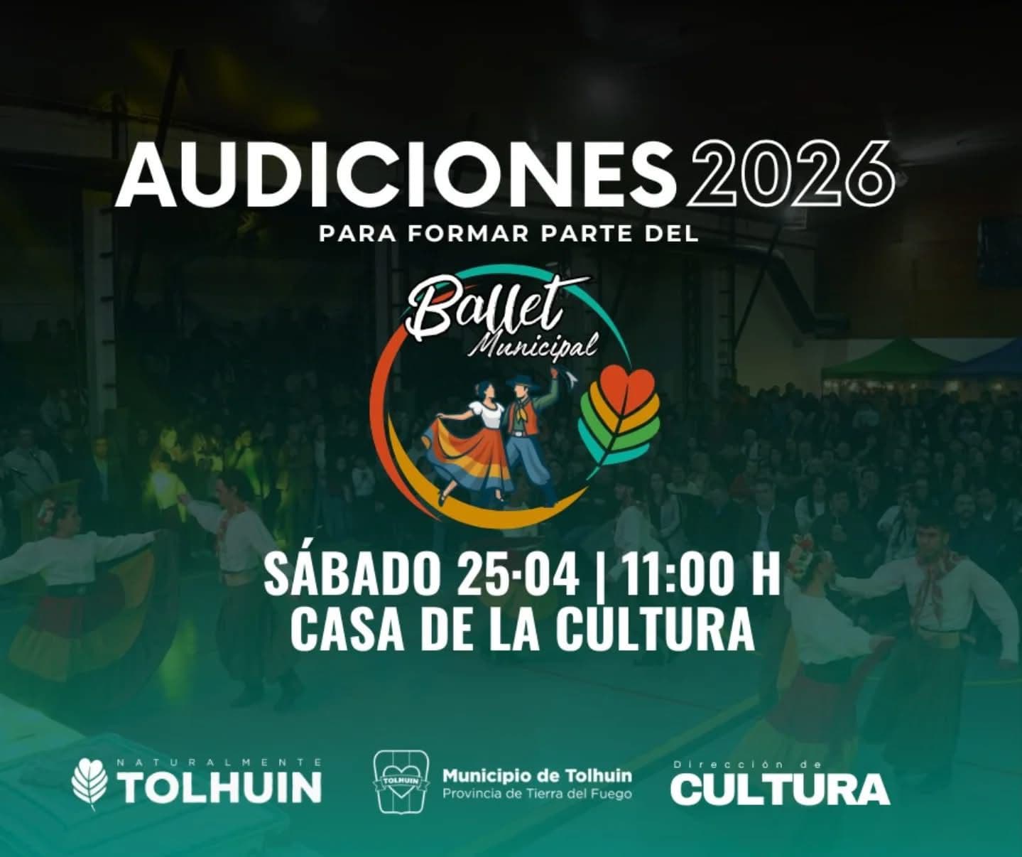 Tolhuin abre convocatoria para bailarines: inicia capacitación en la Casa de la Cultura