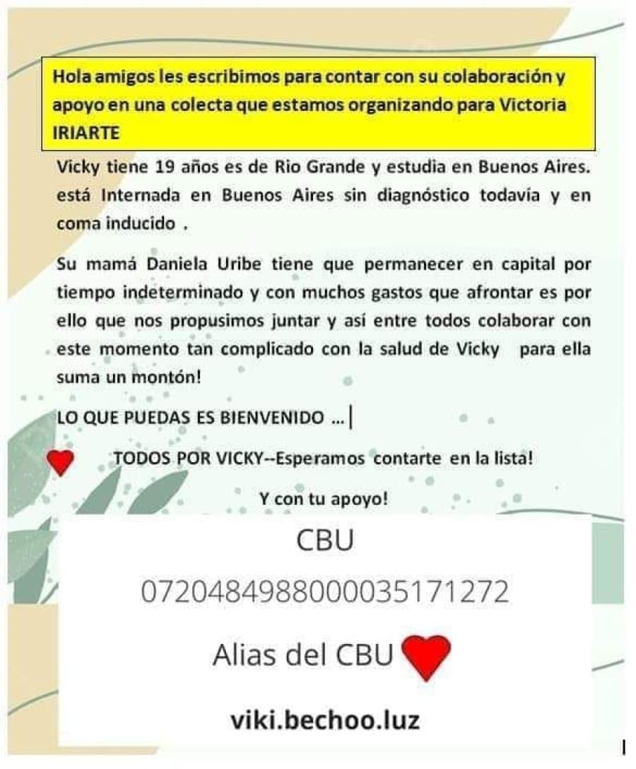 Piden colaboración para ayudar a Vicky y su familia