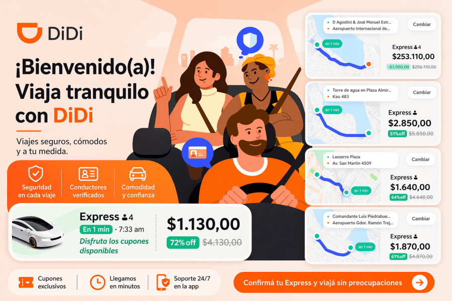 Hoy comenzó a funcionar Didi en TDF con promociones importantes para clientes y choferes