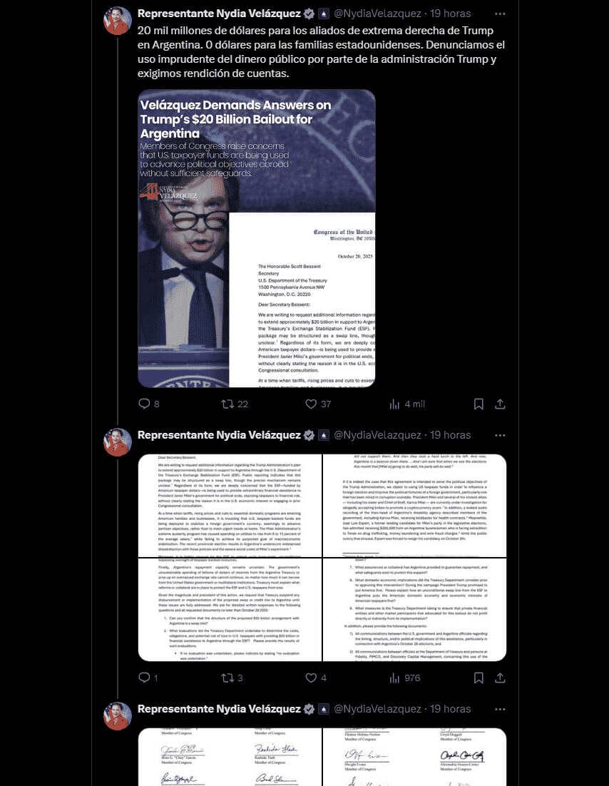 Demócratas exigen información y piden suspender desembolsos y swap con Argentina