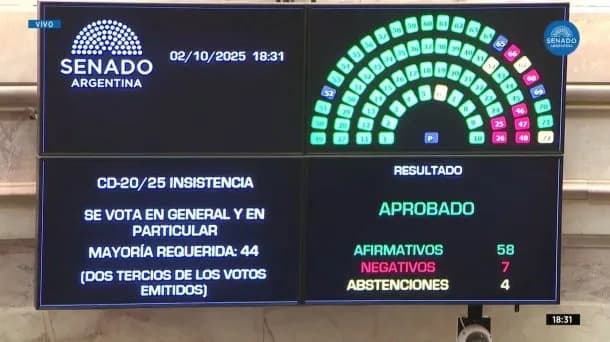 El Senado rechazó el veto a la ley de emergencia pediátrica