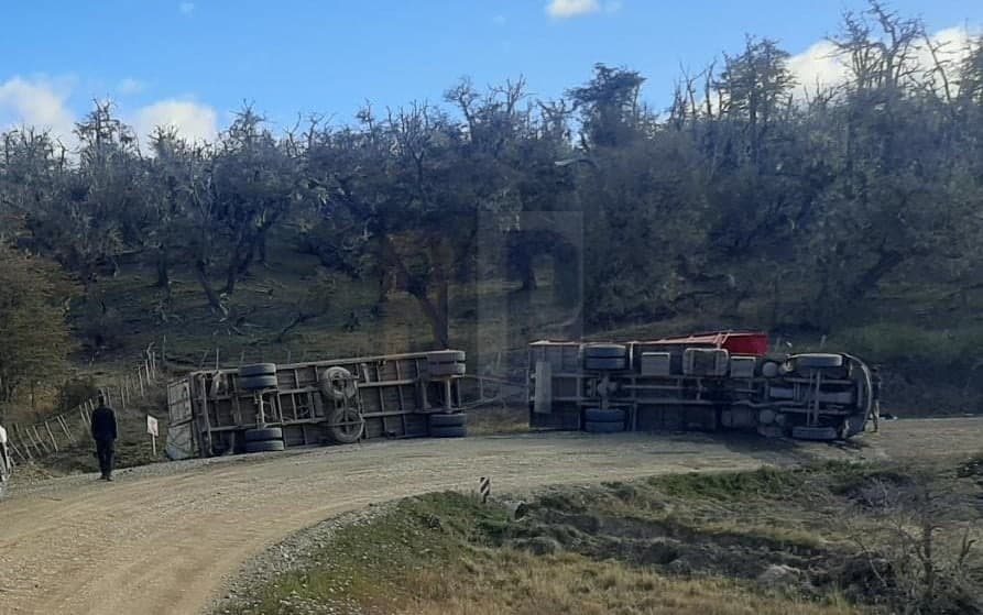 Vuelco de un camión jaula que trasladaba 42 vacunos