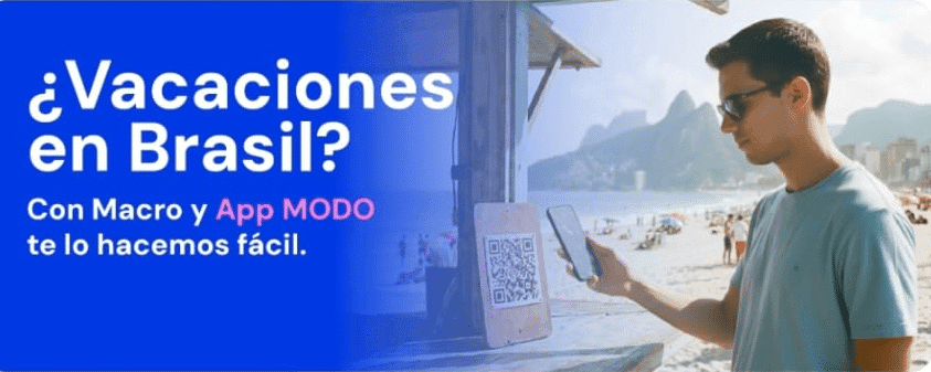 Brasil, más simple: pagá directo desde tu celular con Banco Macro y Modo.