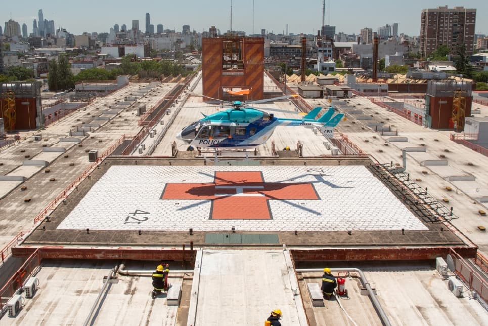 El Hospital Garrahan reactivó su helipuerto propio tras cuatro años de inhabilitación