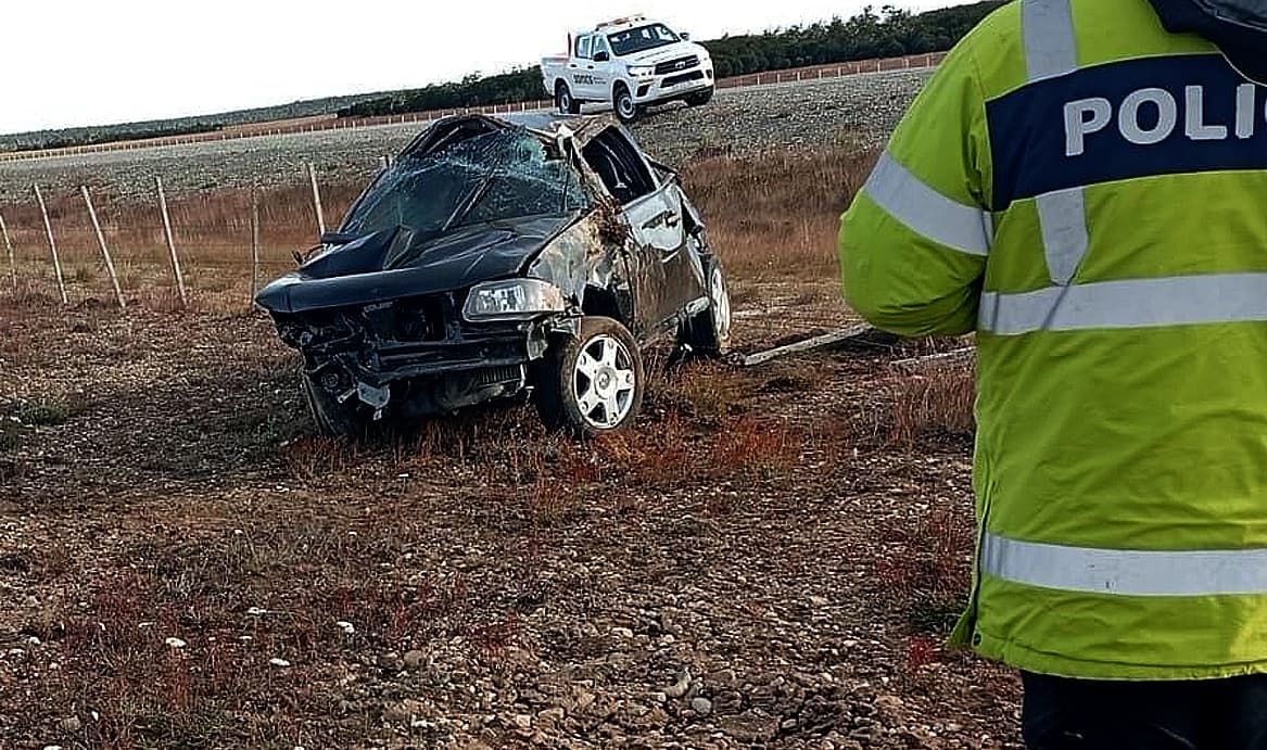 Vuelco de un auto en la Ruta 3: el conductor fue hospitalizado
