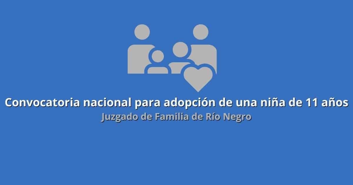 Convocan a adoptar a una niña de 11 años en Río Negro