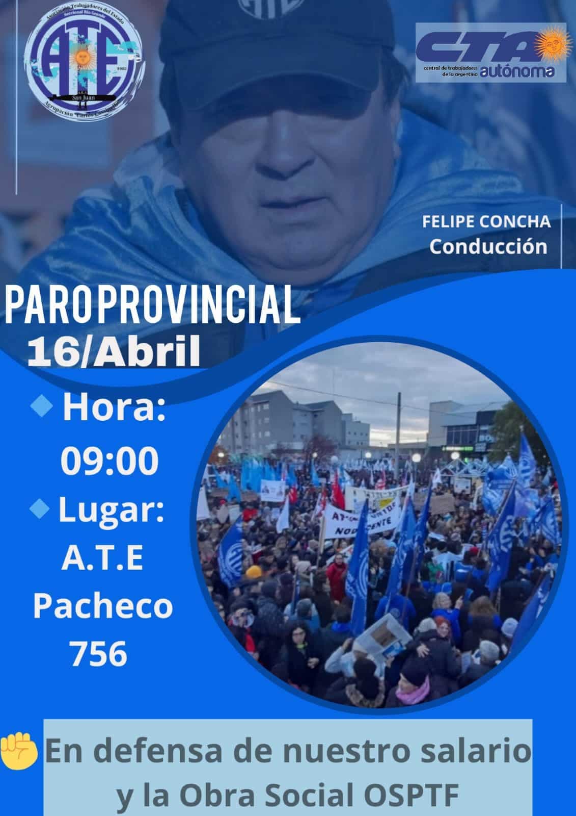 ATE Río Grande convoca a paro y movilización provincial ante falta de respuestas del Gobierno