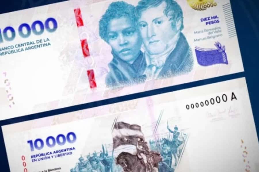 Llegaron los billetes de 10 mil pesos a algunos cajeros automáticos de Tierra del Fuego