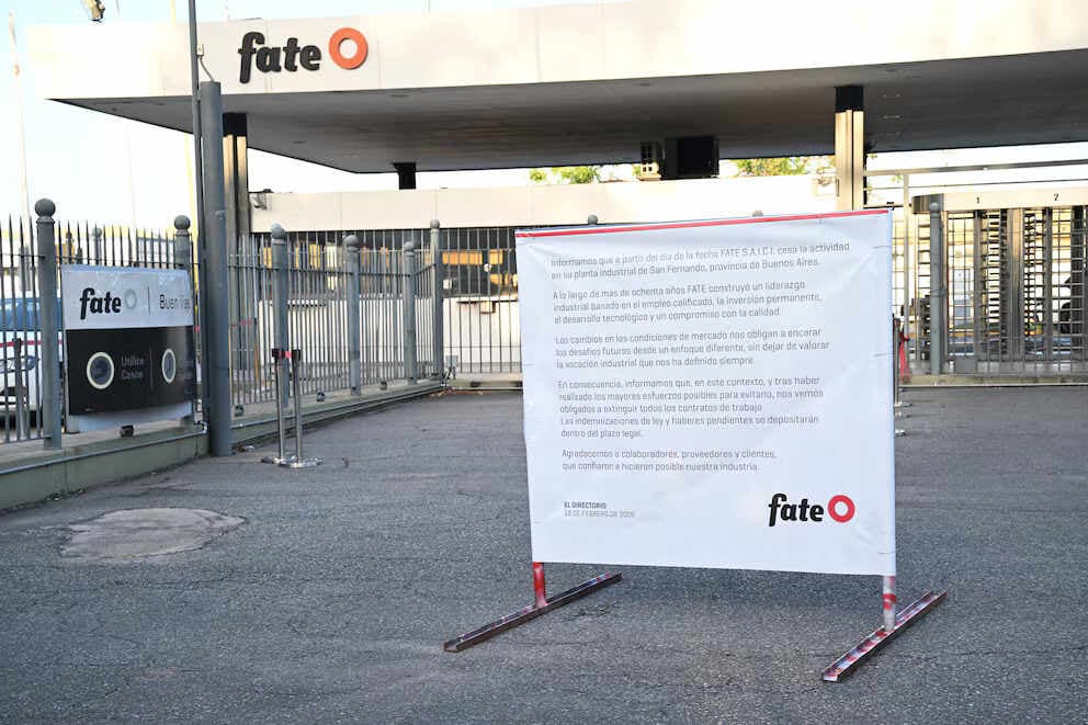 La fábrica de neumáticos Fate anunció su cierre definitivo