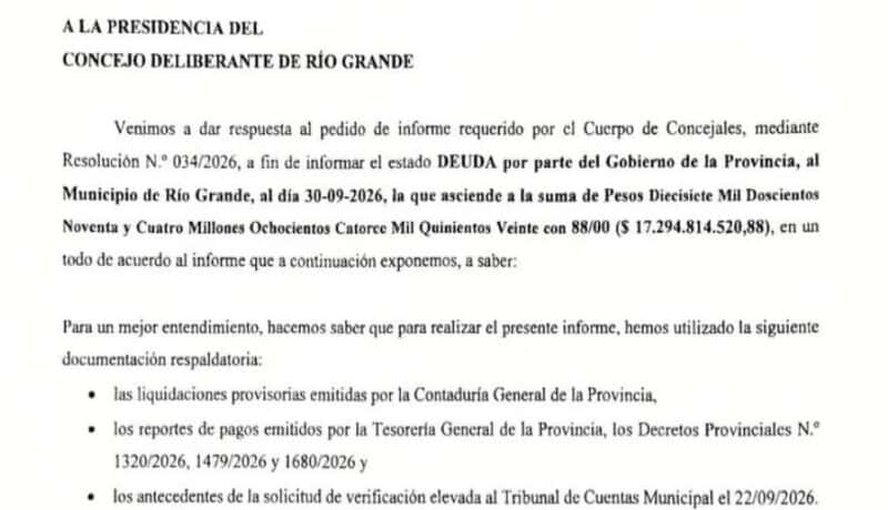 “La Provincia ahoga financieramente a Río Grande”, denunció Gastón Díaz