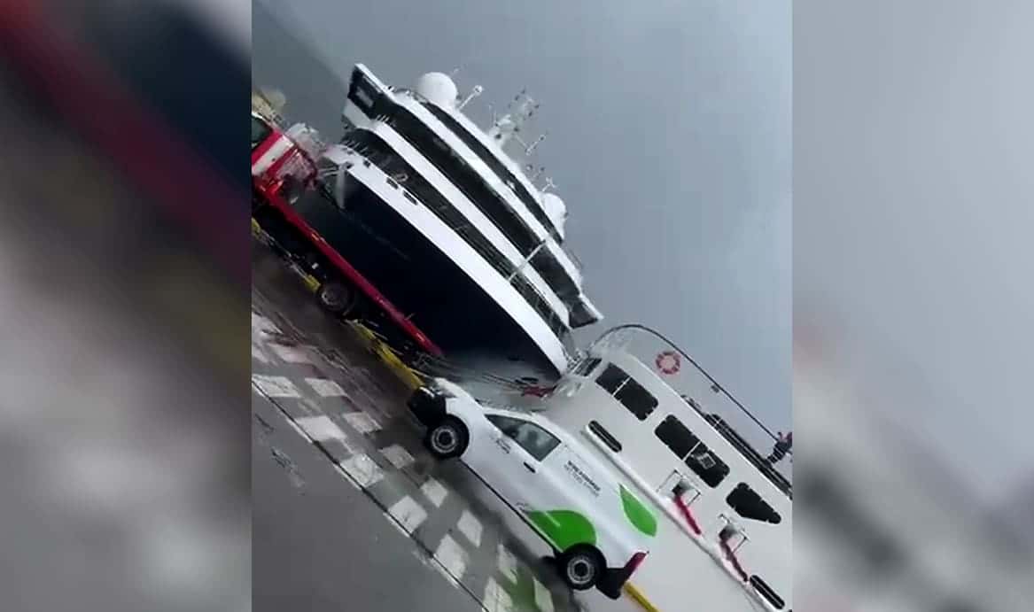 Ushuaia: fuerte viento provocó una colisión leve entre dos buques en el puerto